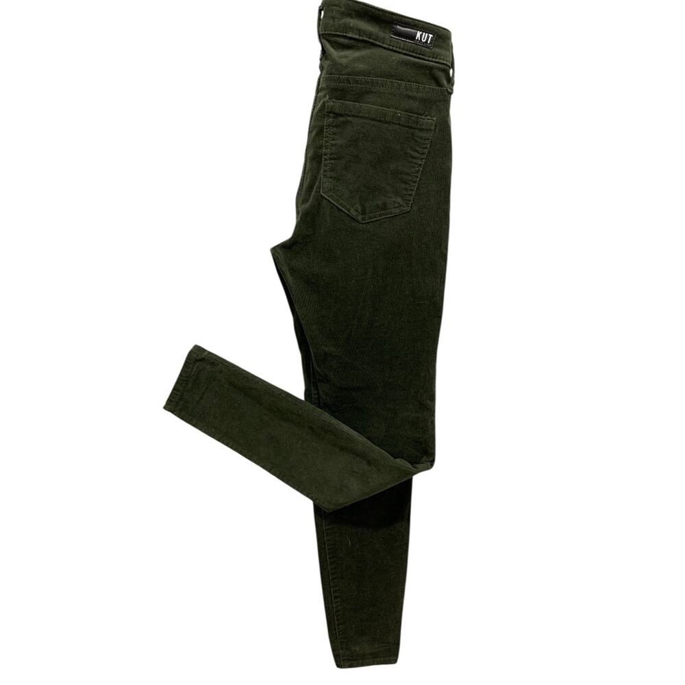 Size 00 Kut from the Kloth Womens Diana Fab Ab Skinny Corduroy Dark Green‎